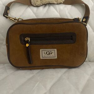 UGG Mini Brown Suede Bag with Shearling Interior